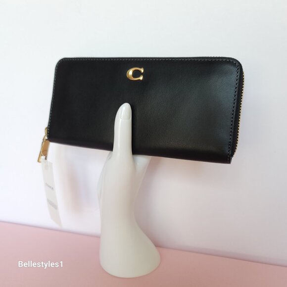 COACH Slim Accordion Smooth Leather Wallet – Black color ⭐ - Picture 6 of 16